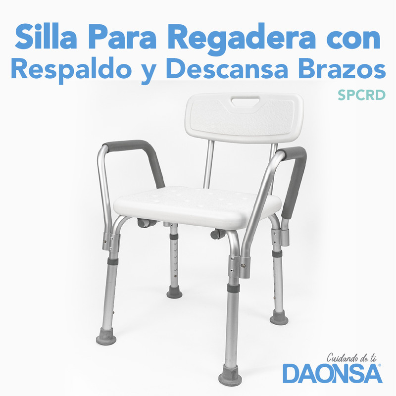 Foto 3 pulgar | Silla para Regadera con Respaldo y Descansabrazos Daonsa