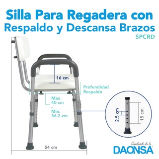 Foto 5 | Silla para Regadera con Respaldo y Descansabrazos Daonsa