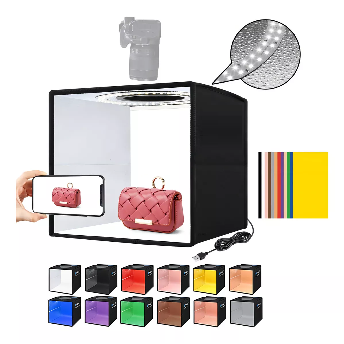 Foto 2 | Caja De Luz Para Fotografía Portátil Plegable Eo Safe Imports Esi-16654-1 Negro