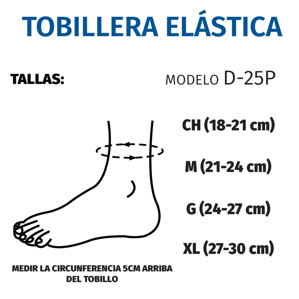 Foto 2 | Tobillera Elástica Tynor D25p Compresión Comfeel Par