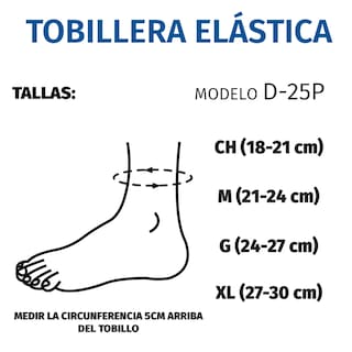 Foto 2 | Tobillera Elástica Tynor D25p Compresión Comfeel Par