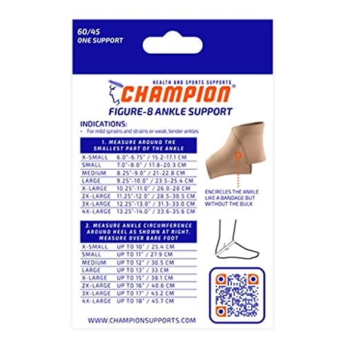 Foto 6 pulgar | Soporte Para Tobillo Champion Figure 8, Elástico Claro, Beige - Venta Internacional.