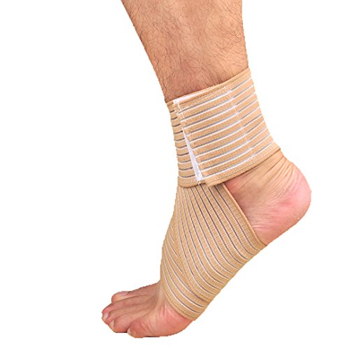 Tobillera Deportiva Elástica En Banda Color Beige Talla Universal