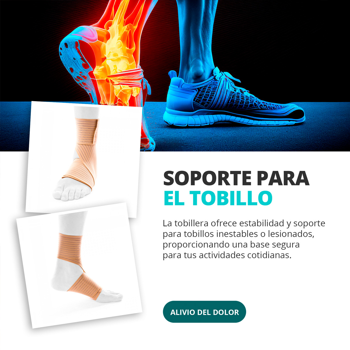 Foto 9 pulgar | Tobillera Deportiva Elástica En Banda Color Beige Talla Universal