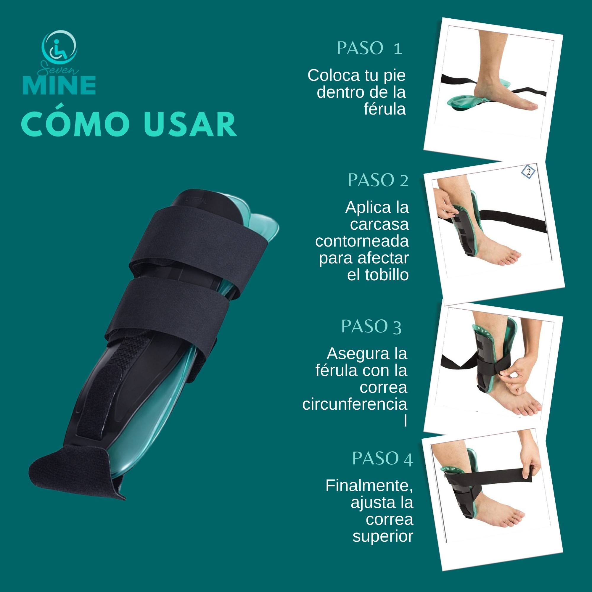 Foto 6 pulgar | Tobillera Férula Con Aire Y Gel Para Esguince | Soporte De Tobillo Terapía Frío | Compresión Y Estabilizador Ortopéd