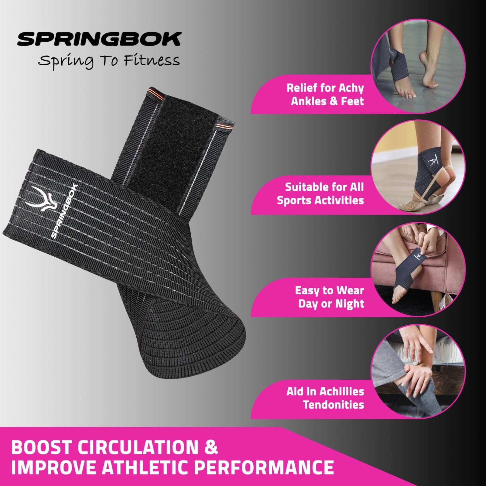 Foto 3 pulgar | Springbok Con Soporte Para Tobillo Ajustable Para Hombres Y Mujeres - Venta Internacional.