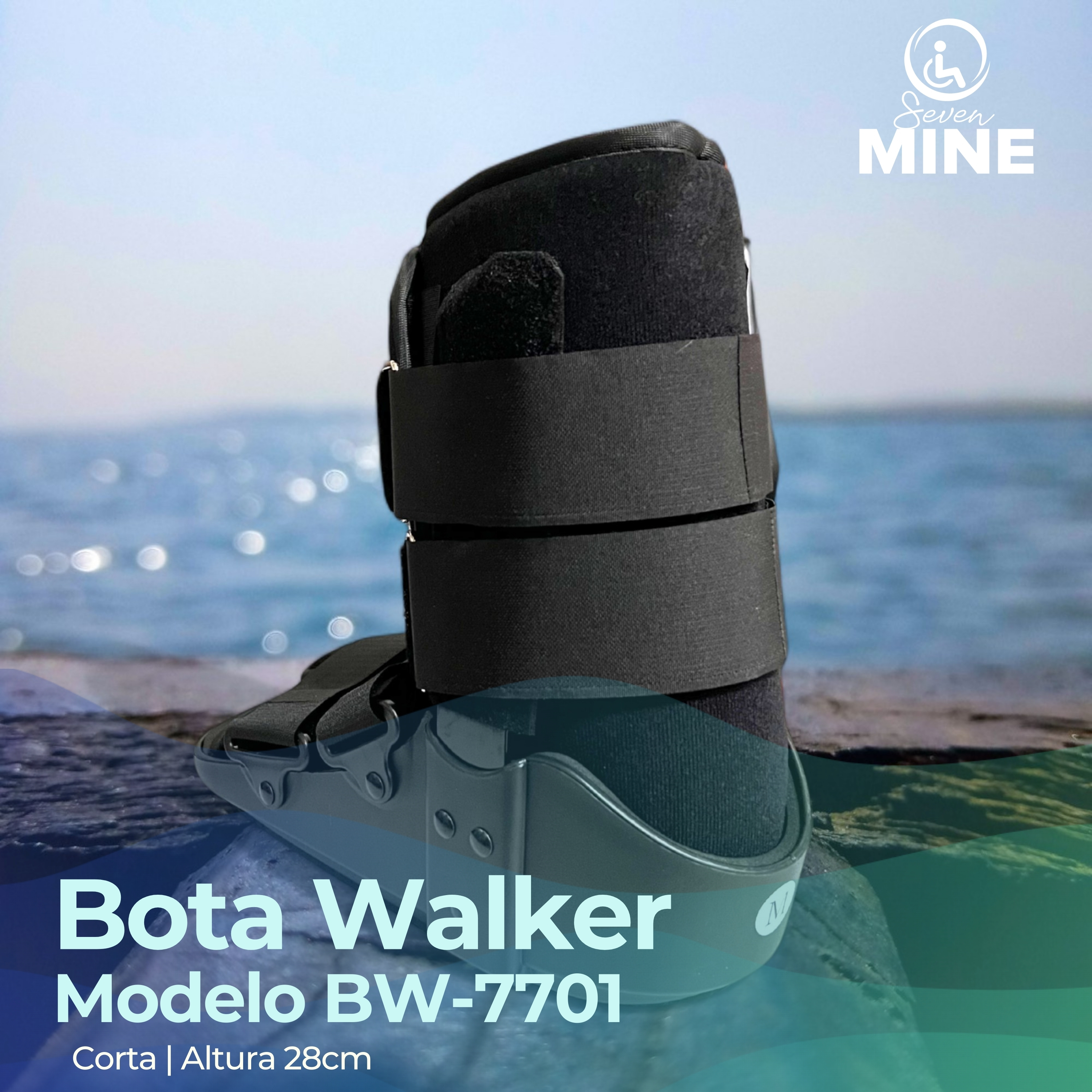 Foto 5 | Bota Walker Corta Sin Aire Bw-7701 (28cm Altura) | Férula De Inmovilización Para Tobillo Y Pie