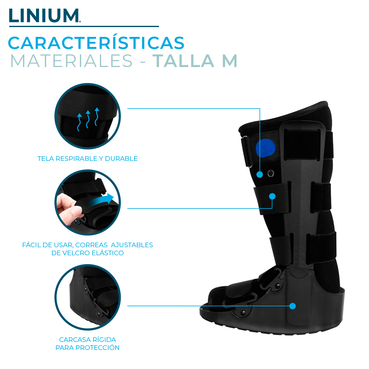 Foto 5 pulgar | Bota Ortopédica Linium Negra Talla M