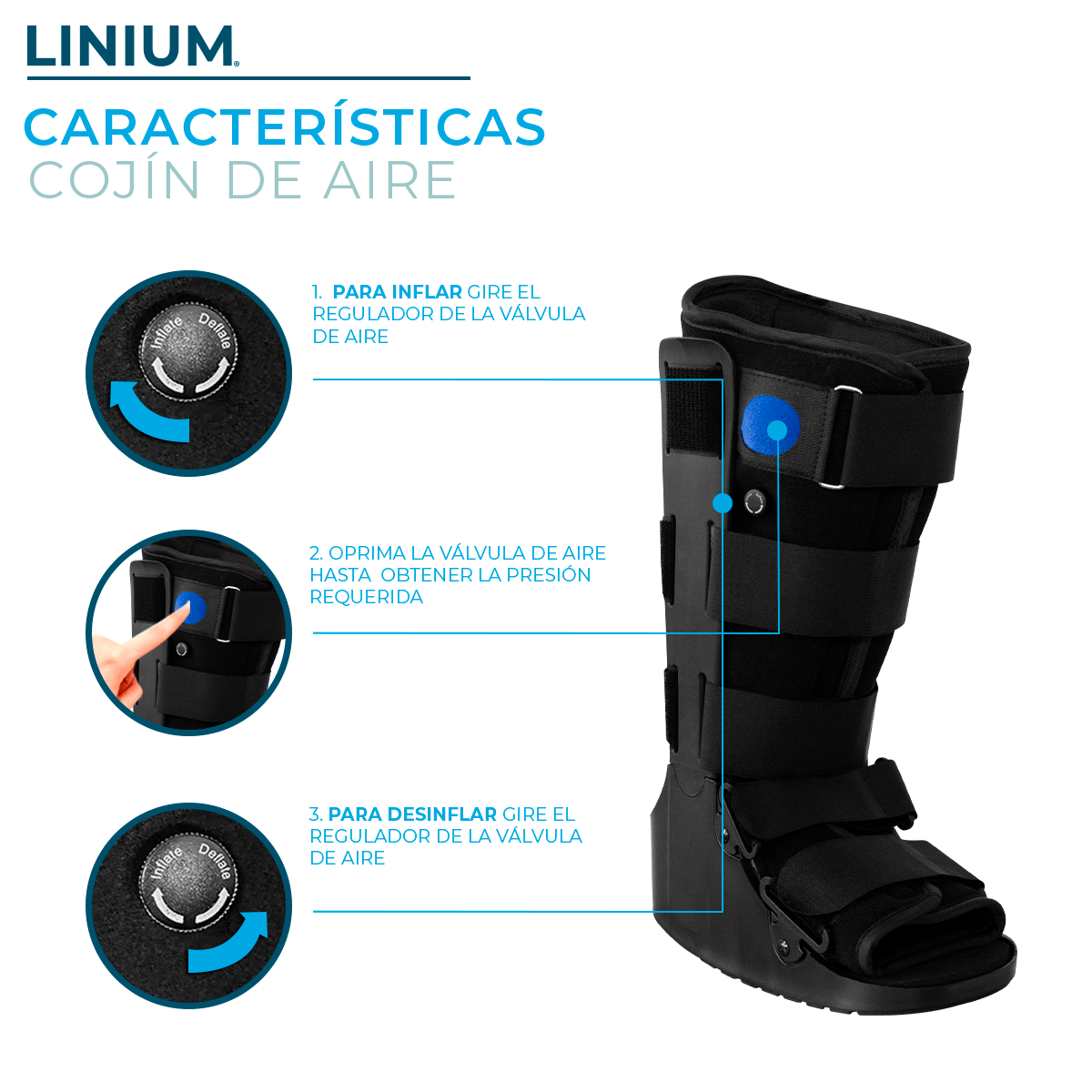 Foto 7 pulgar | Bota Ortopédica Linium Negra Talla M