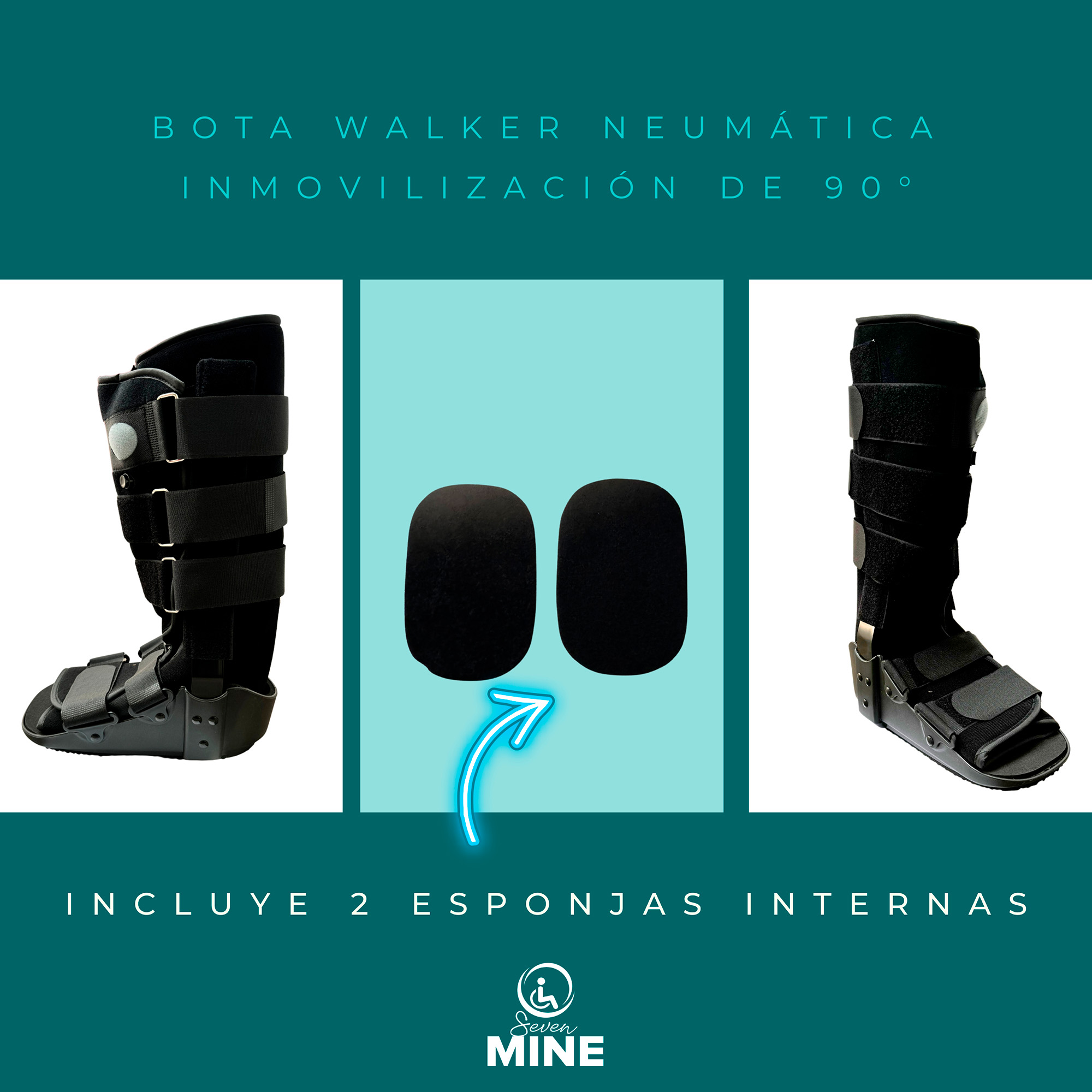 Foto 6 pulgar | Bota Walker Larga (45cm) | Neumática Con Aire Bw-7704 | Ferula