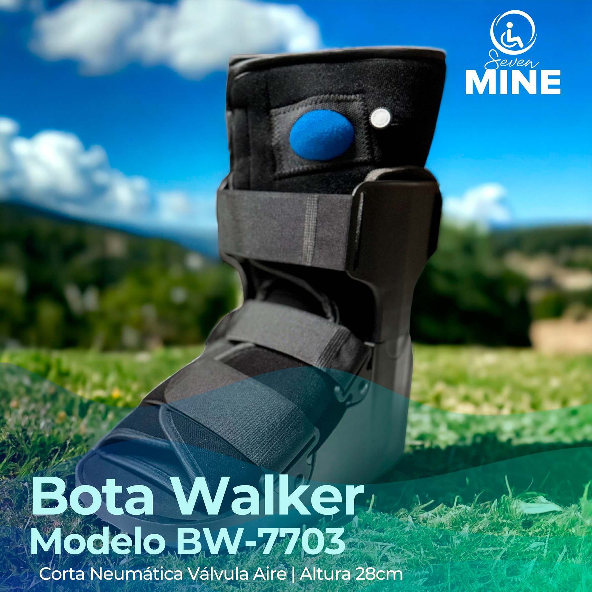 Foto 4 pulgar | Bota Walker Corta (28cm) Neumática Válvula Aire Bw-7703 | Ferula