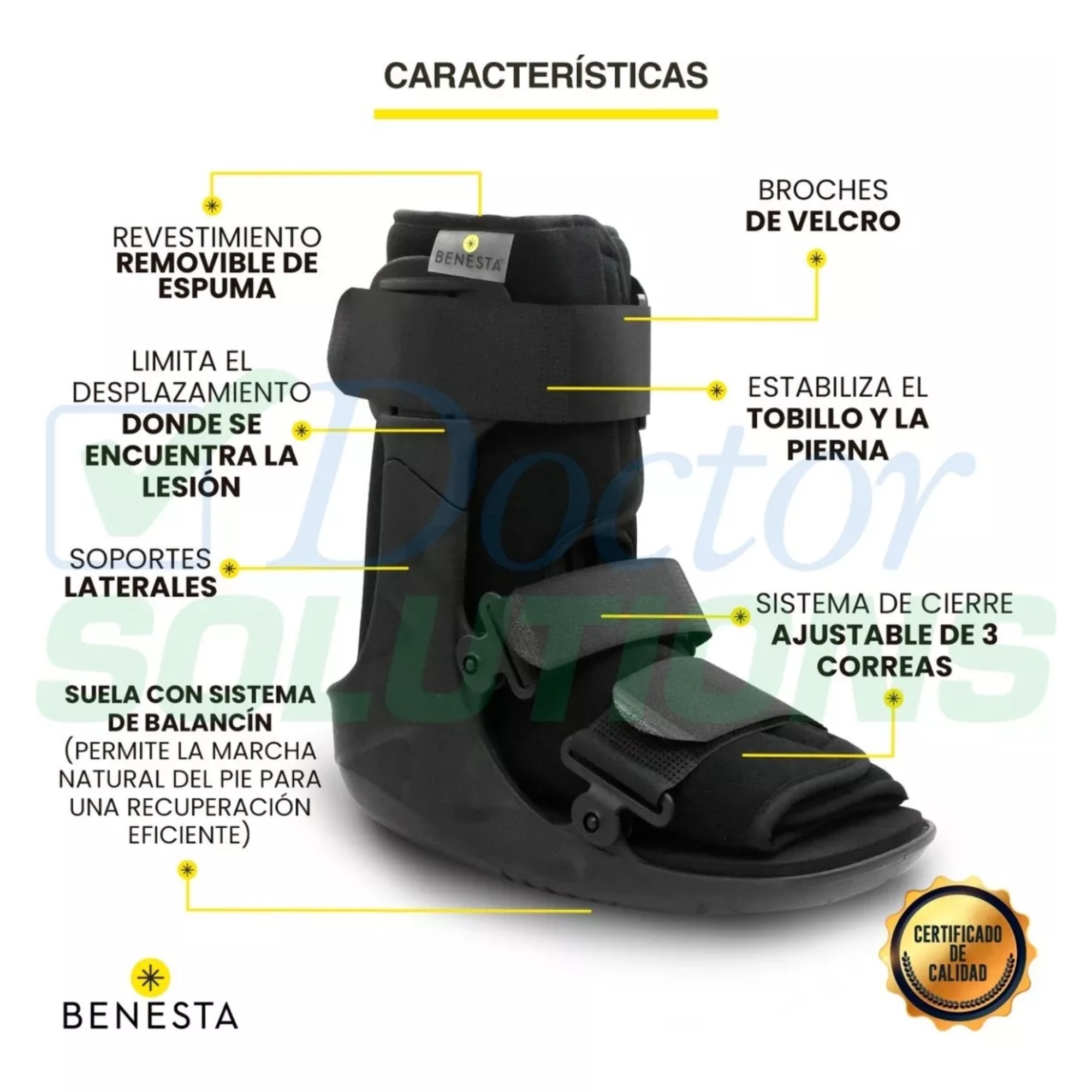 Foto 8 pulgar | Benesta - Bota Walker Corta De 11¨ Para Tobillo