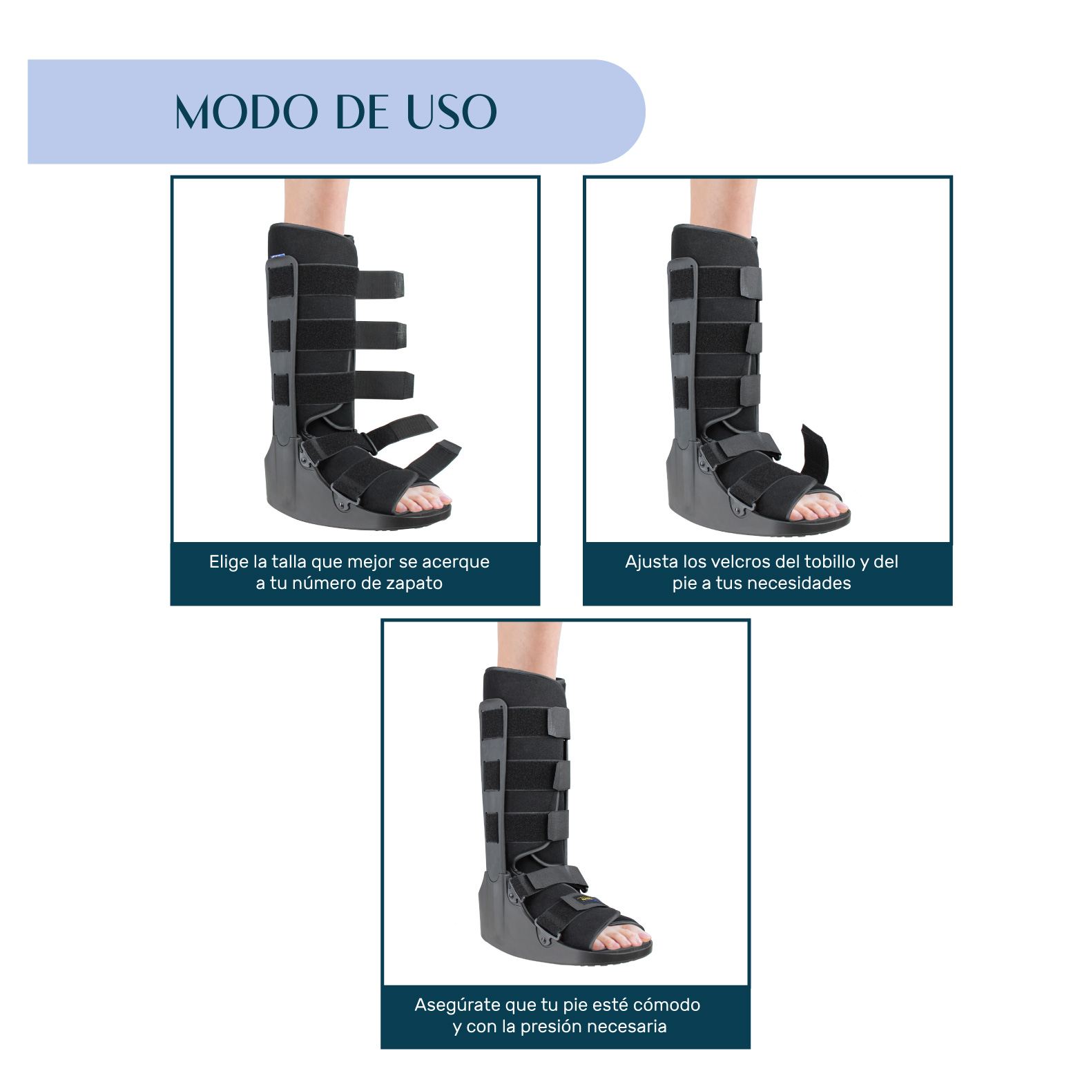 Foto 3 pulgar | Bota Ortopédica Nanofort Larga Inmovilizador Tobillo Mediana