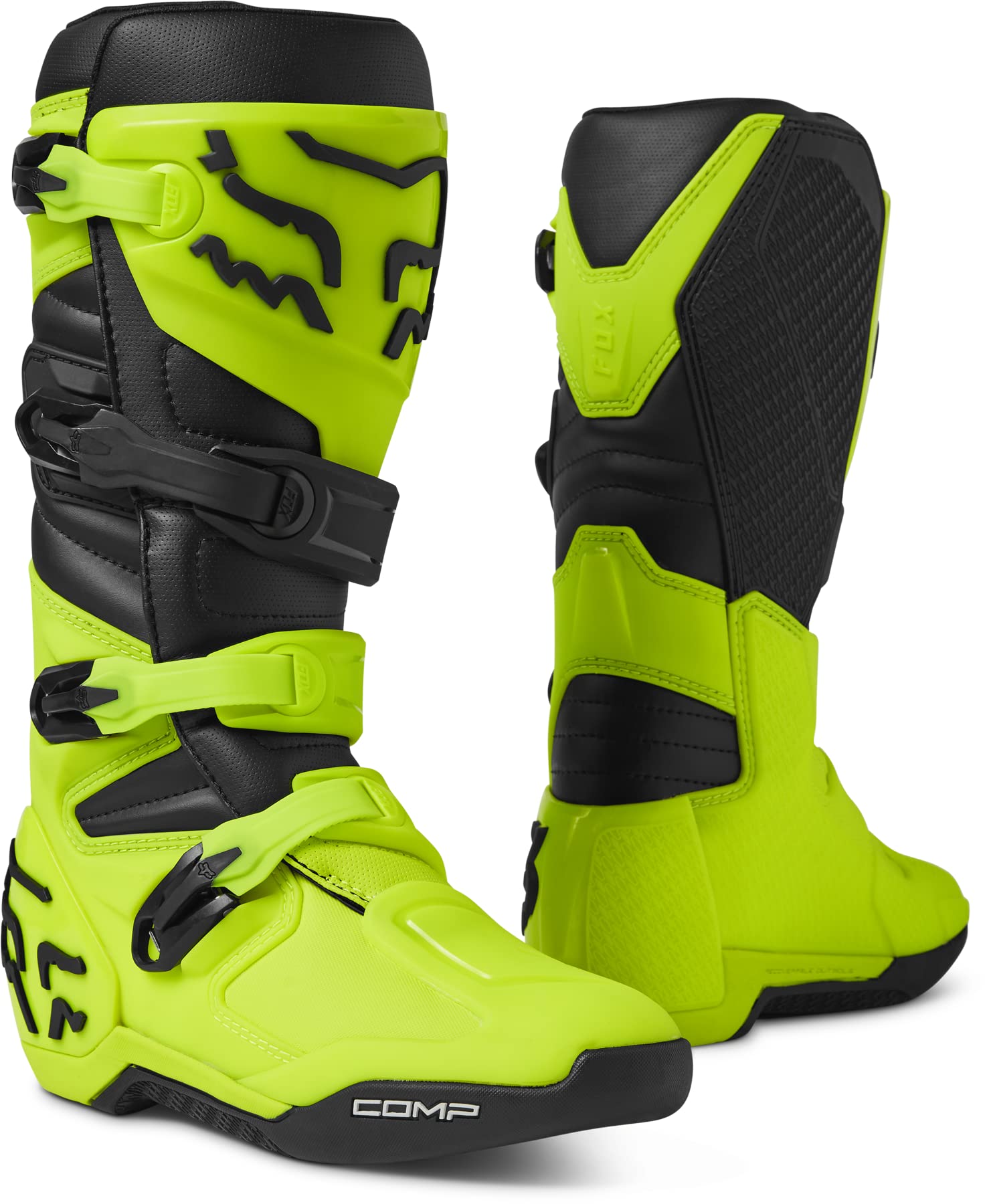 Foto 1 | Botas De Motocross Fox Racing Comp Flo Amarillas Talla 12 - Venta Internacional.