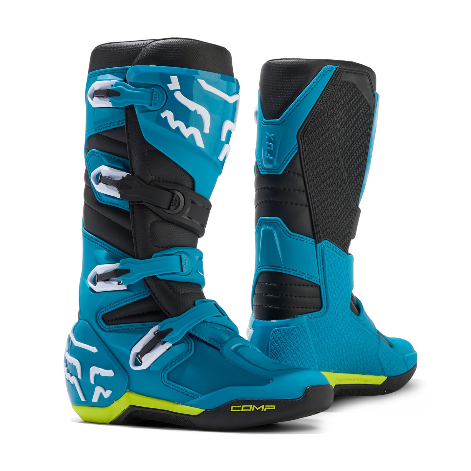 Botas De Motocross Fox Racing Comp Azul/amarillo Talla 12 - Venta Internacional.