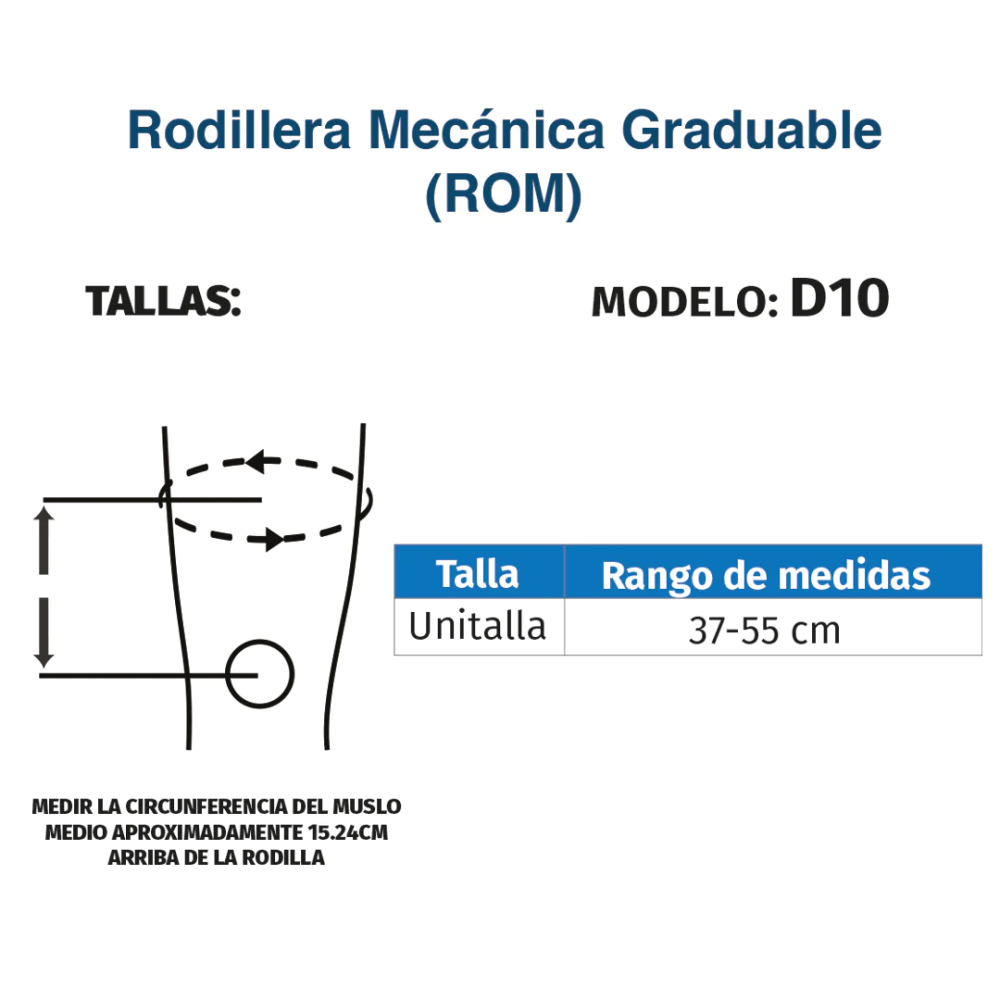 Foto 7 pulgar | Rodillera Mecánica Graduable Tynor D10 color Negro