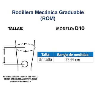 Foto 6 | Rodillera Mecánica Graduable Tynor D10 color Negro