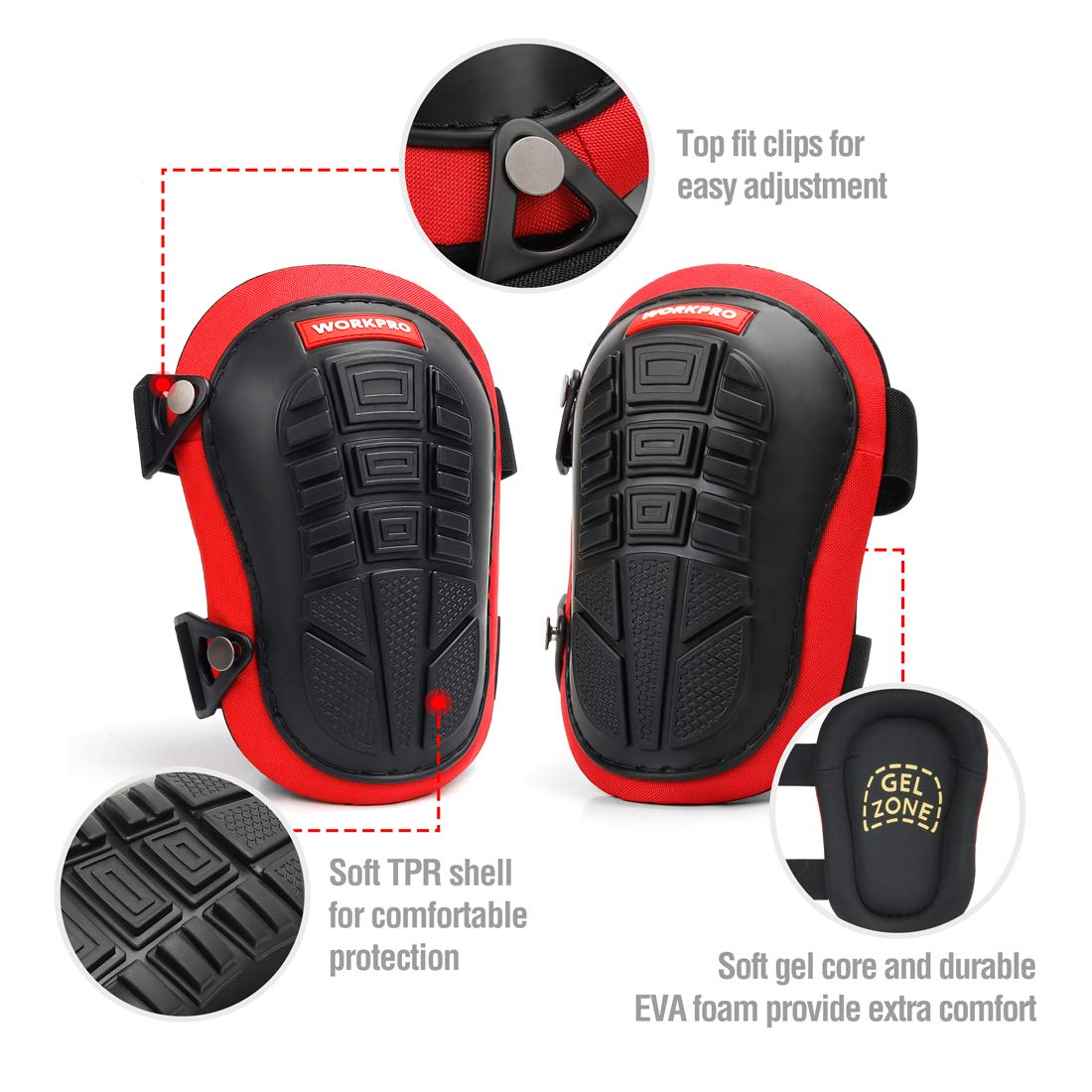 Foto 3 pulgar | Rodilleras Workpro Para El Trabajo, Confeccionadas Con Cojín De Gel - Venta Internacional.