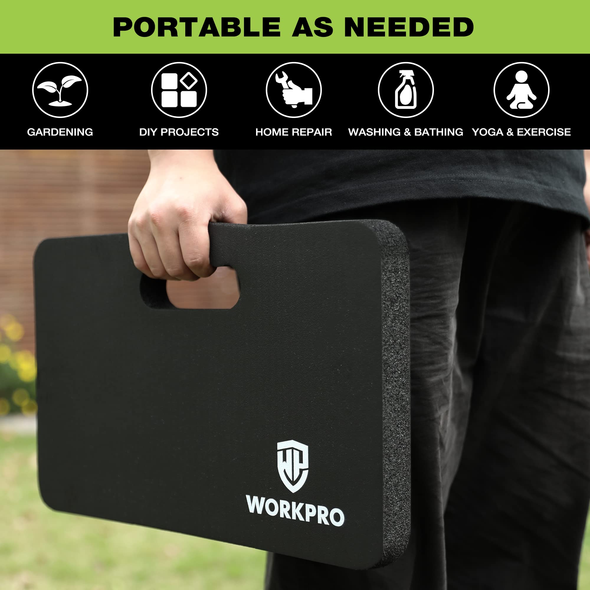 Foto 8 pulgar | Almohadilla Para Rodillas Workpro, Extra Gruesa, 2 Unidades, Color Negro, 44,5 X 28 X 3,8 Cm - Venta Internacional.