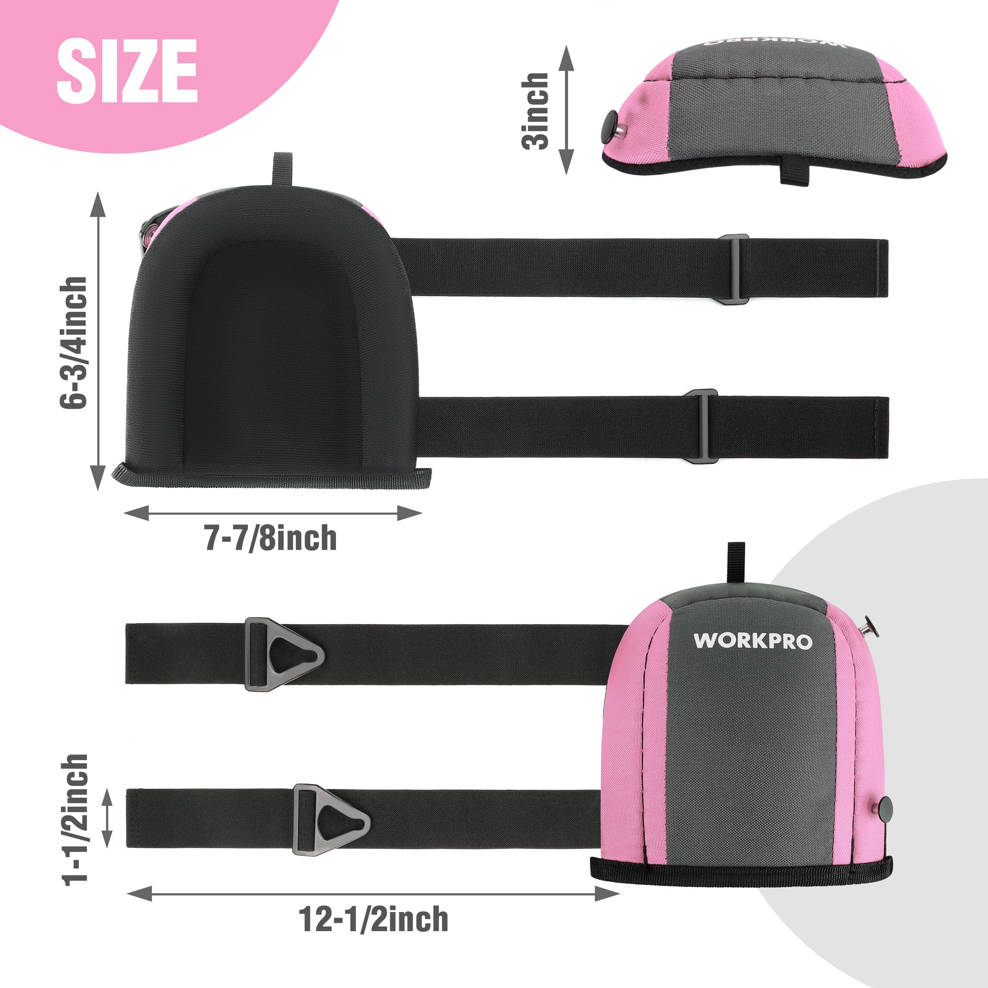 Foto 4 pulgar | Rodilleras De Jardín Workpro Para Adulto Unisex, Cinta Rosa - Venta Internacional.