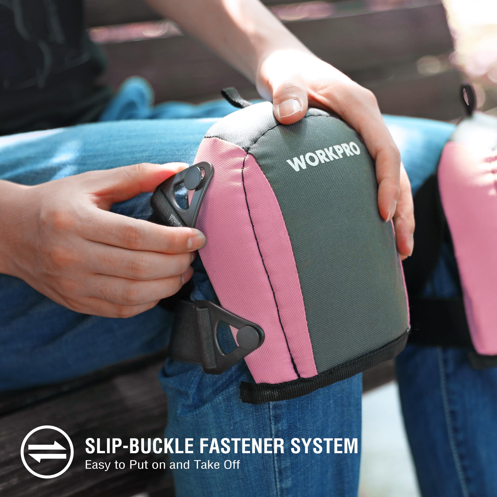 Foto 5 pulgar | Rodilleras De Jardín Workpro Para Adulto Unisex, Cinta Rosa - Venta Internacional.