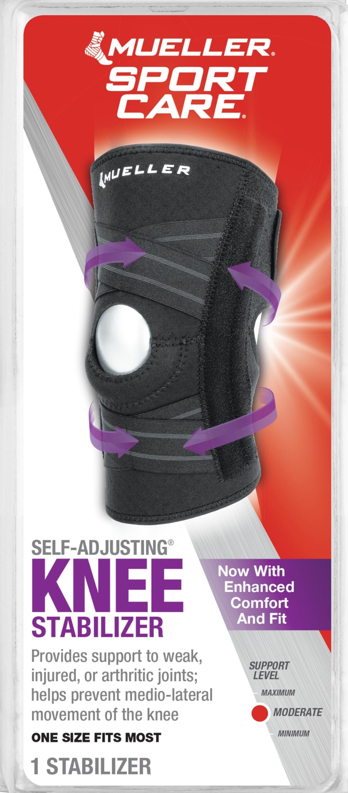 Foto 5 pulgar | Estabilizador De Rodilla Mueller Sports Medicine, Autoajustable, Negro - Venta Internacional.