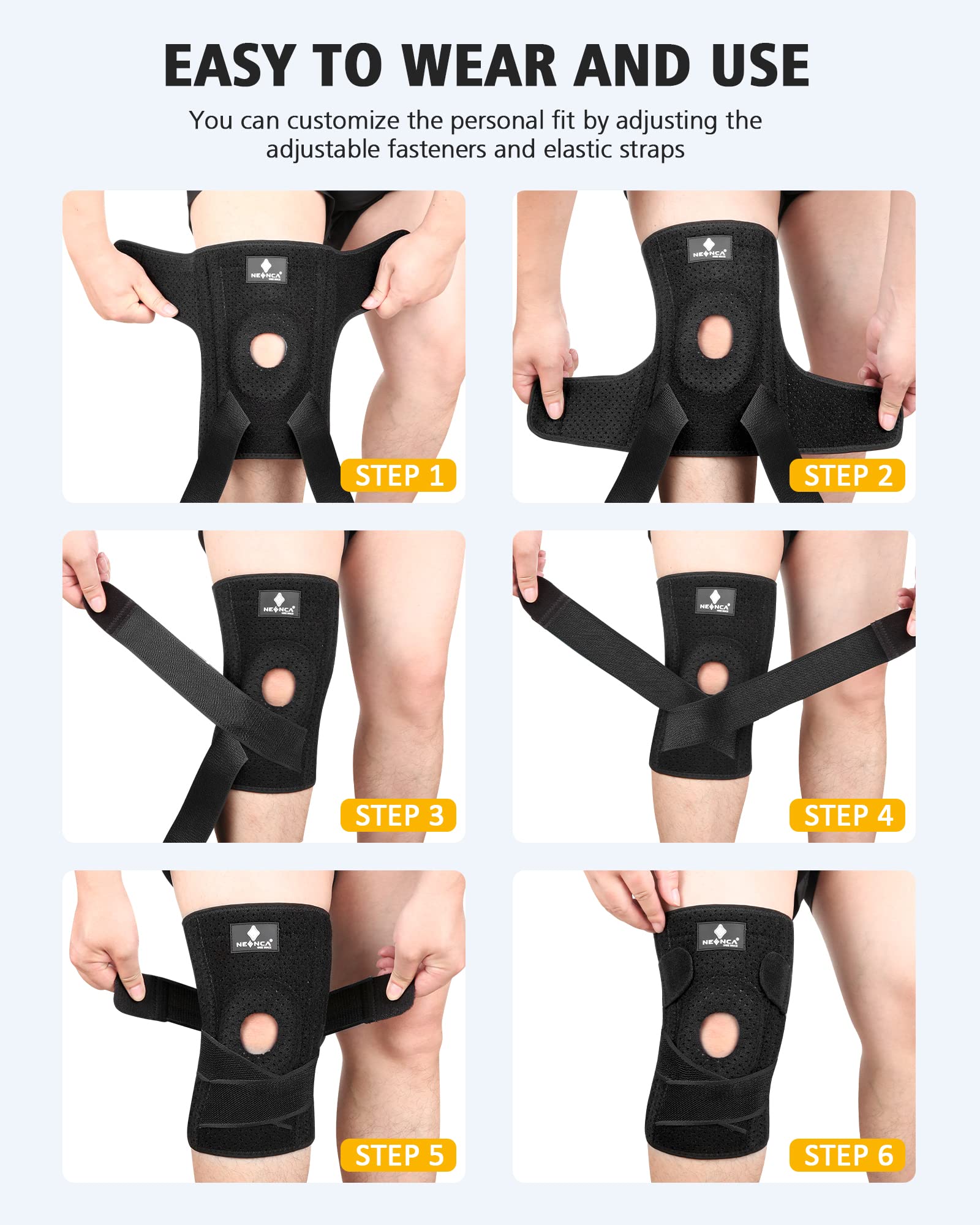 Foto 7 pulgar | Rodillera Neenca Soporte De Rodilla Ajustable Para El Dolor De Rodilla - Venta Internacional.