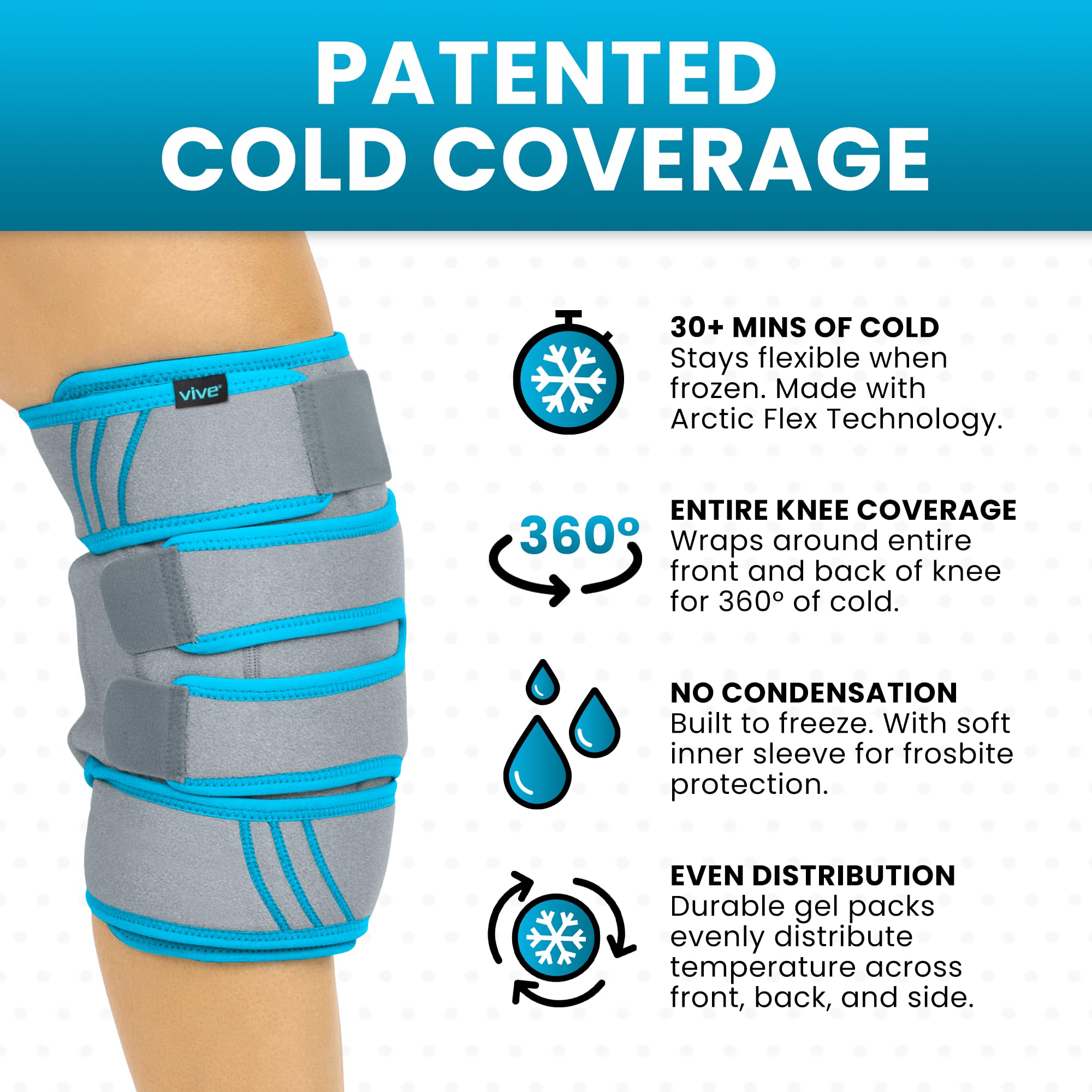 Foto 2 | Rodilleras de Compresión Gel Vive Knee Ice Pack Wrap - Venta Internacional