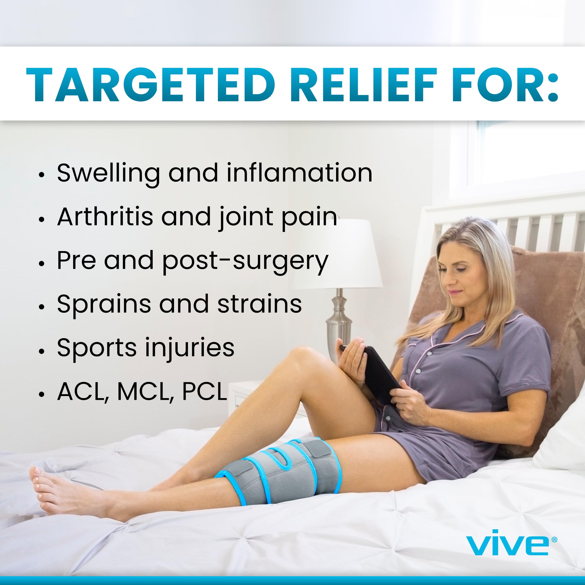 Foto 3 | Rodilleras de Compresión Gel Vive Knee Ice Pack Wrap - Venta Internacional