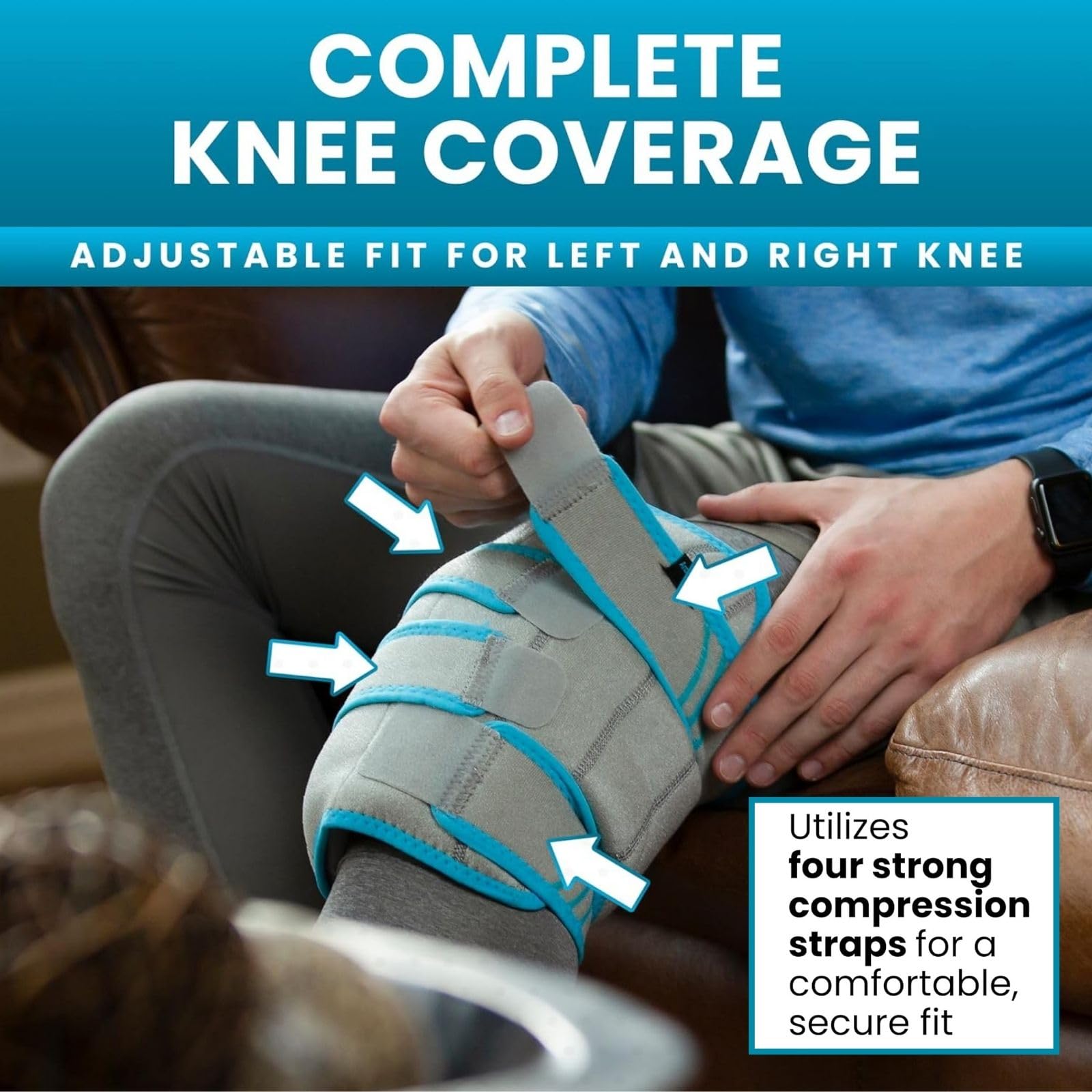 Foto 4 | Rodilleras de Compresión Gel Vive Knee Ice Pack Wrap - Venta Internacional