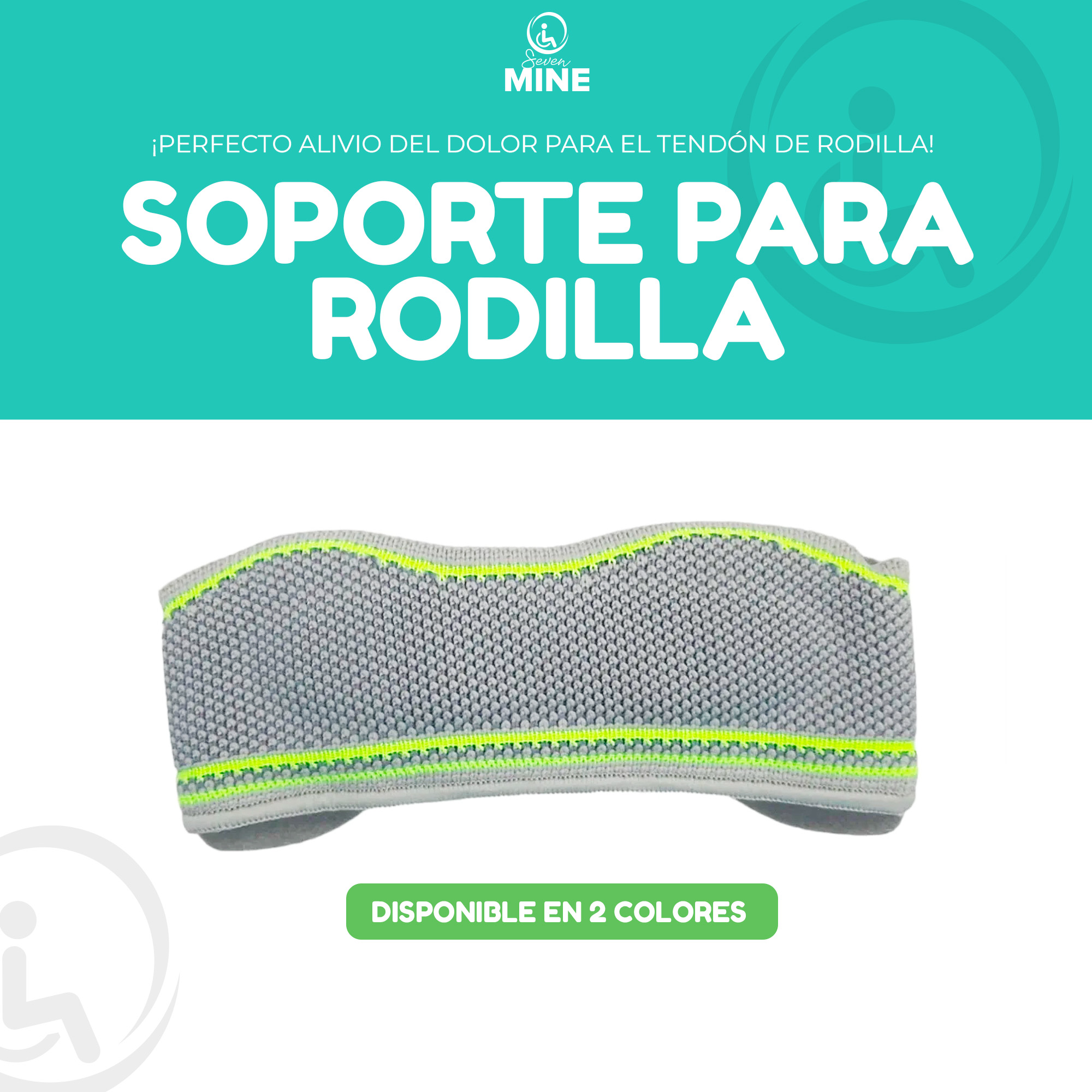 Foto 8 pulgar | Banda Rotuliana Con Silicon Patelar (talla Universal, Gris) | Cinta Rotuliana (verde)