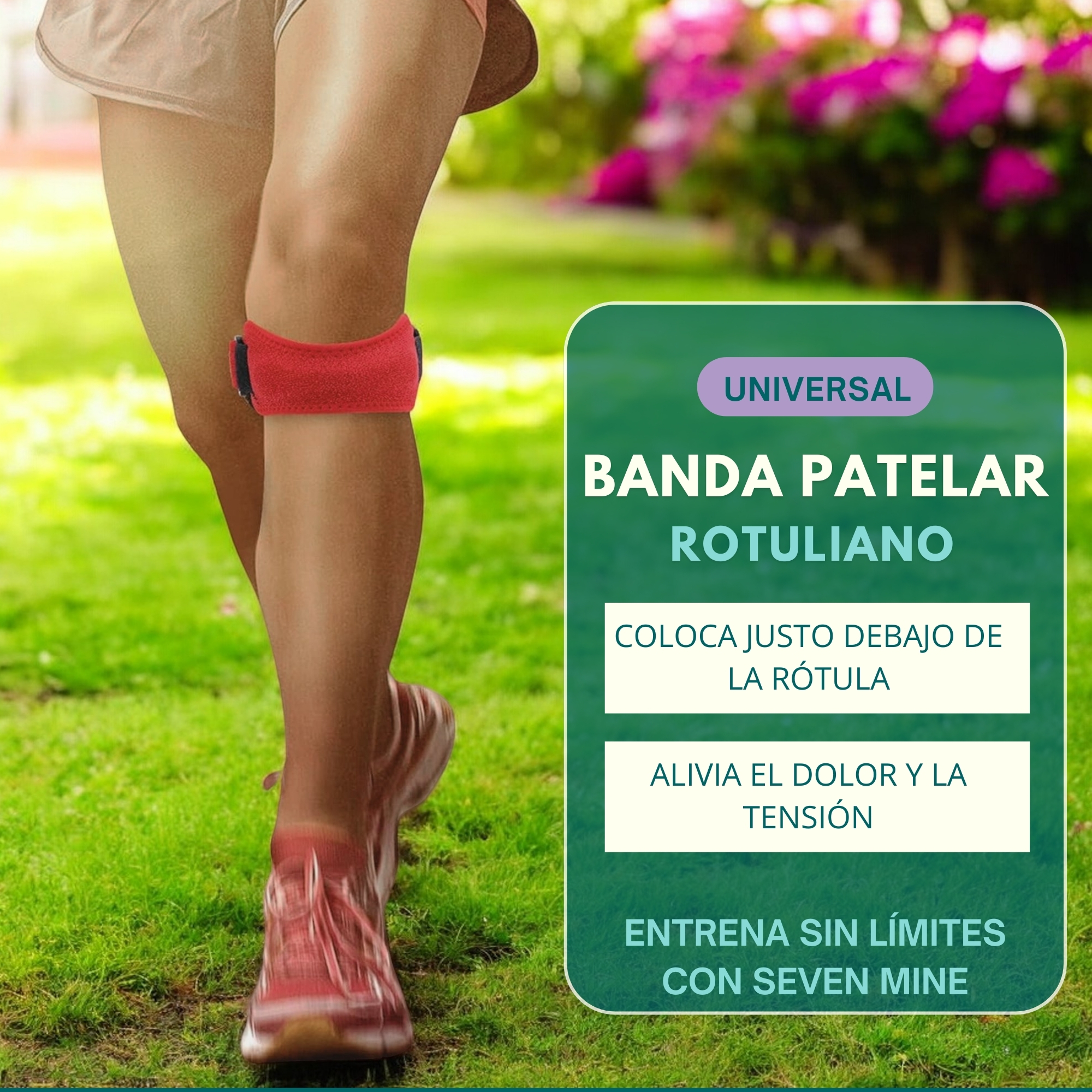 Foto 6 pulgar | Banda Rotuliana Patelar [1 Pza, Talla Única, Rodillera Rotuliana Para Correr, Saltar, Sentadillas Color Rojo