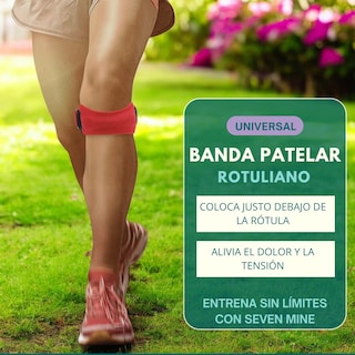 Foto 5 | Banda Rotuliana Patelar [1 Pza, Talla Única, Rodillera Rotuliana Para Correr, Saltar, Sentadillas Color Rojo