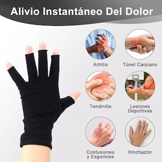 Foto 3 | Guantes Compresión Muñequera Ortopédica para Artritis 2 Pares Eo Safe Imports Esi-16961 Negro