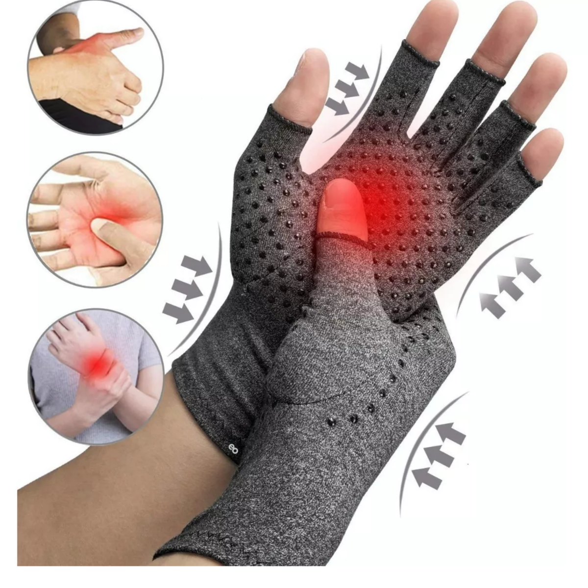 Foto 4 pulgar | Guantes Artritis Reumatoide Térmicos Compresión Alivia Dolor Talla M Eo Safe Imports Esi-13642-1 Gris