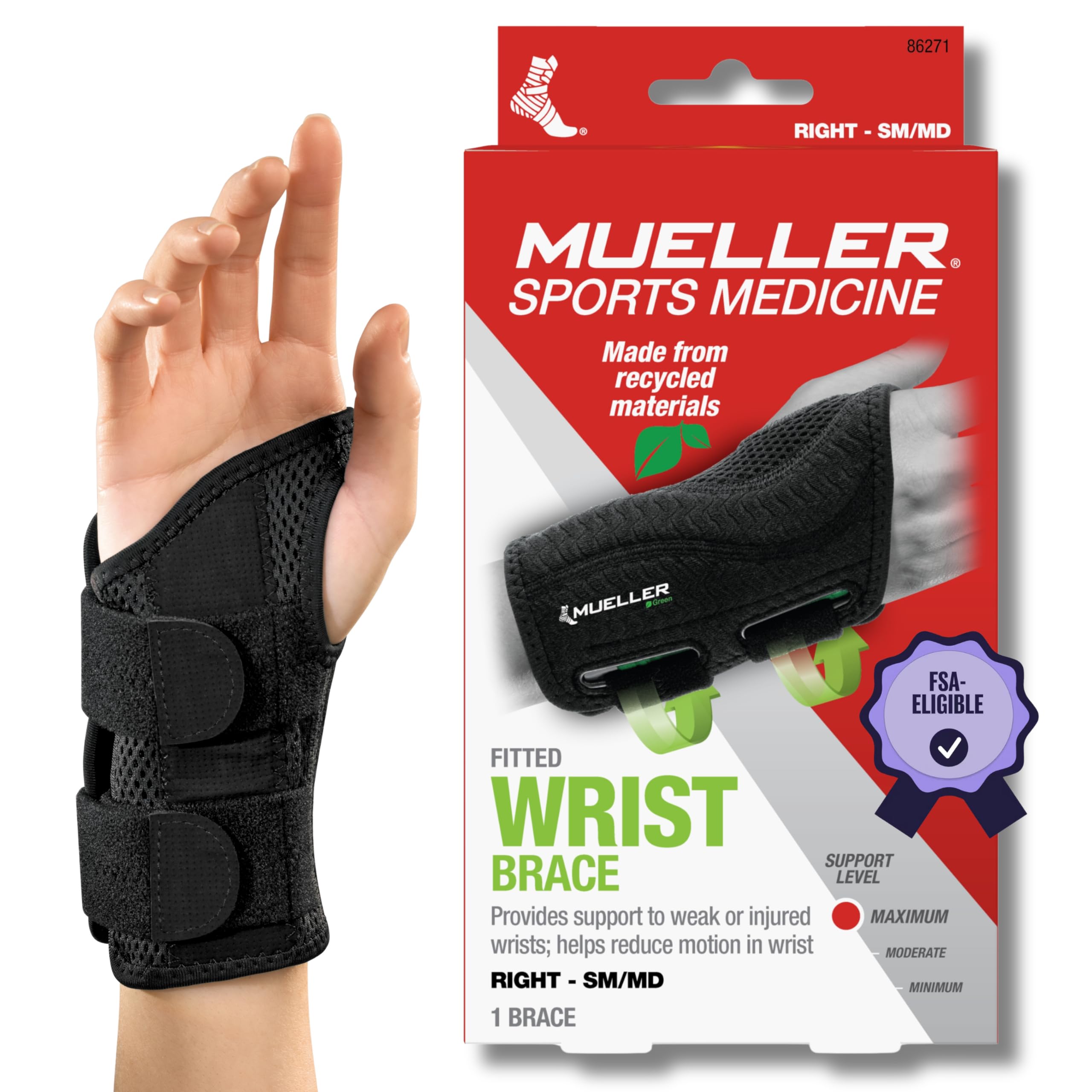 Foto 2 pulgar | Muñequera Mueller Sports Medicine Verde Para Túnel Carpiano - Venta Internacional.