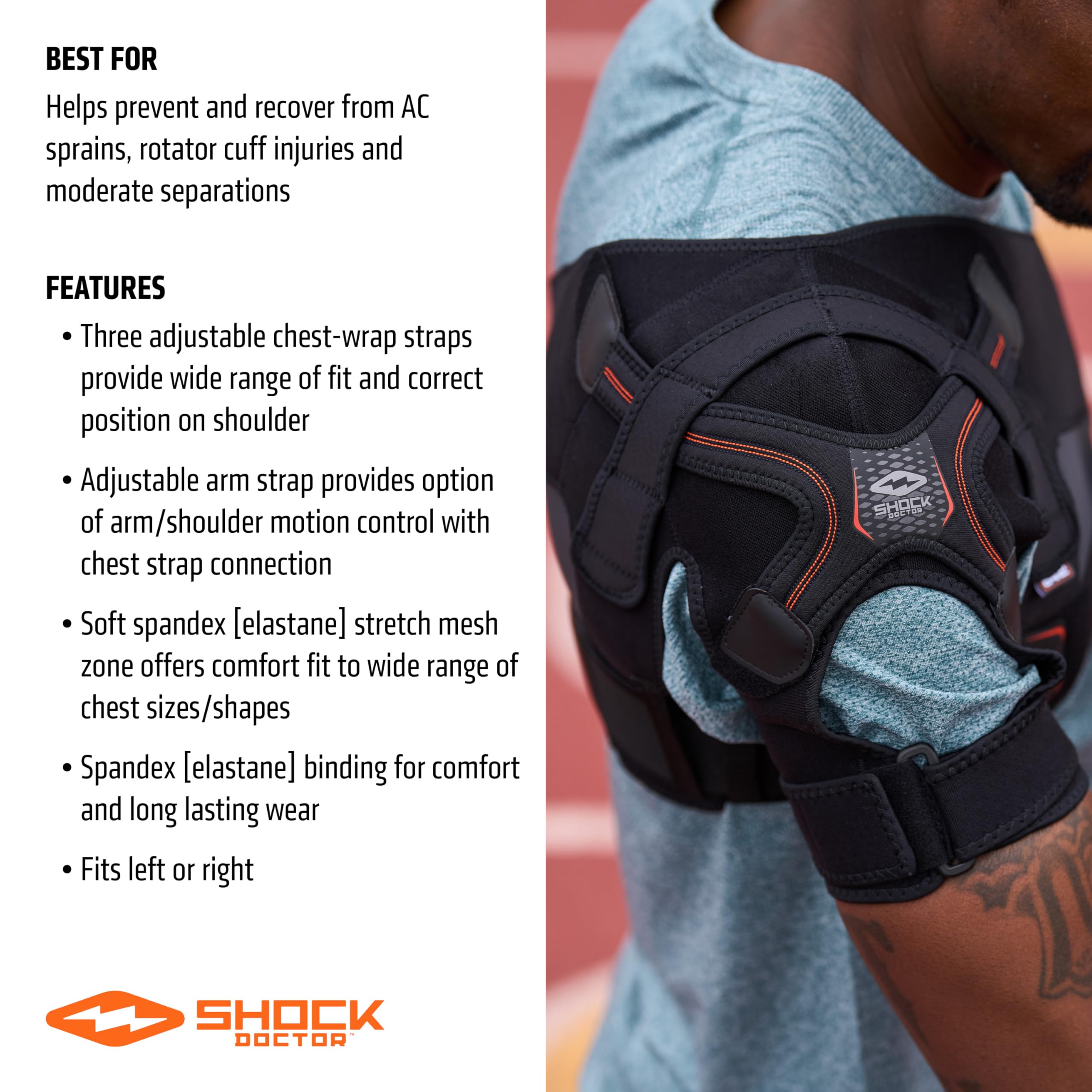 Foto 4 | Soporte De Hombro Shock Doctor Para Hombre, Individual - Venta Internacional.
