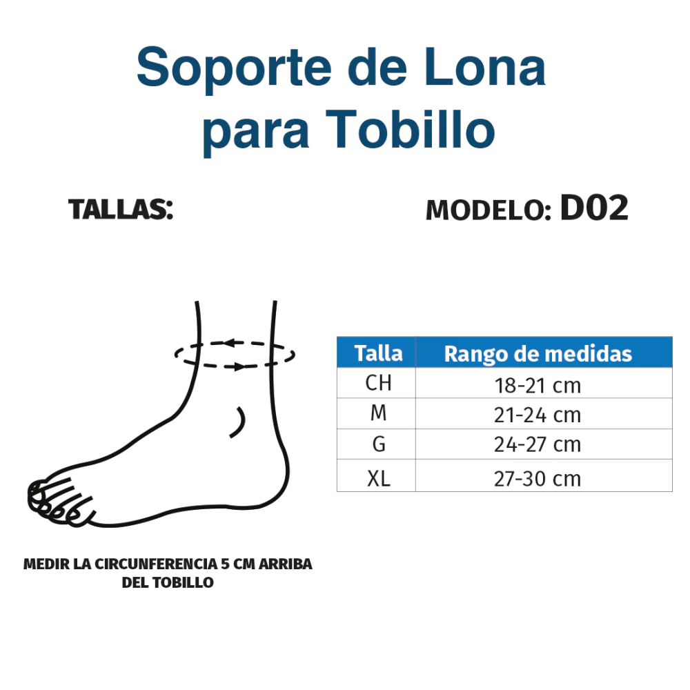 Foto 2 | Férula Soporte Cinta De Lona Para Tobillo D02 Tynor