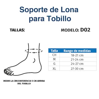 Foto 2 | Férula Soporte Cinta De Lona Para Tobillo D02 Tynor