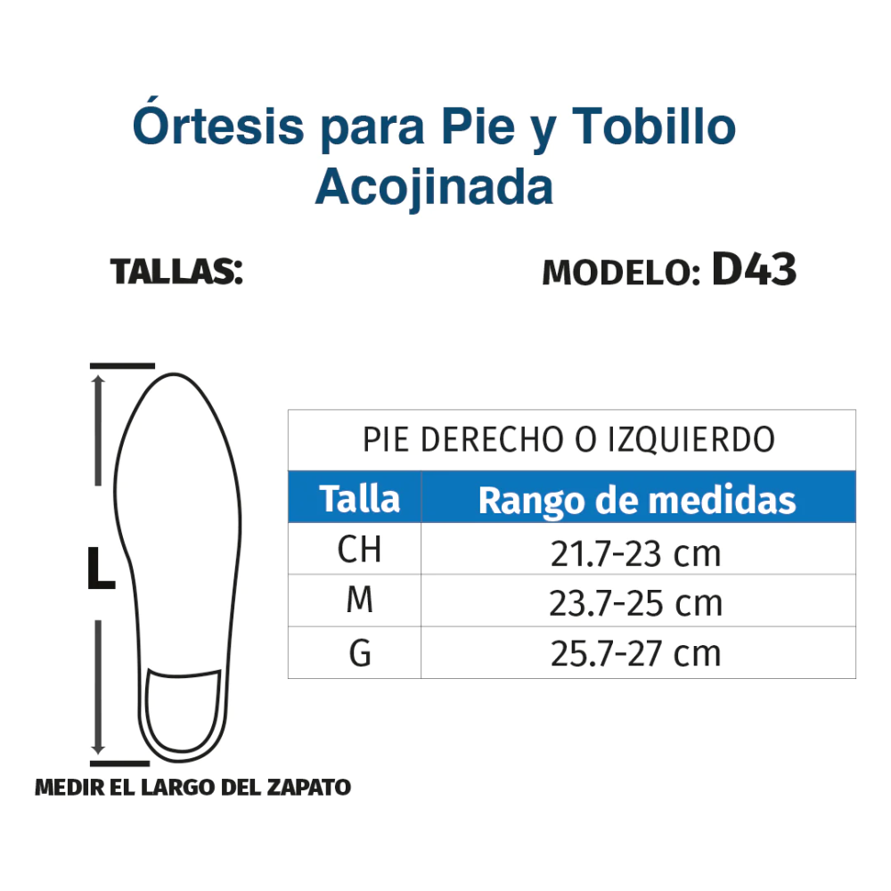 Foto 7 pulgar | Órtesis Férula Acojinada P/ Pie Y Tobillo Derecho Tynor D43