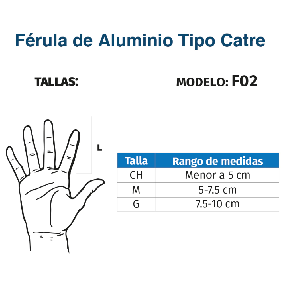 Foto 6 pulgar | Férula Aluminio Semirrígida Tipo Catre Dedo Tynor F02