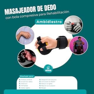 Foto 2 | Férula Para Dedo Y Mano Con Pelota Antiestrés Y Masajeador