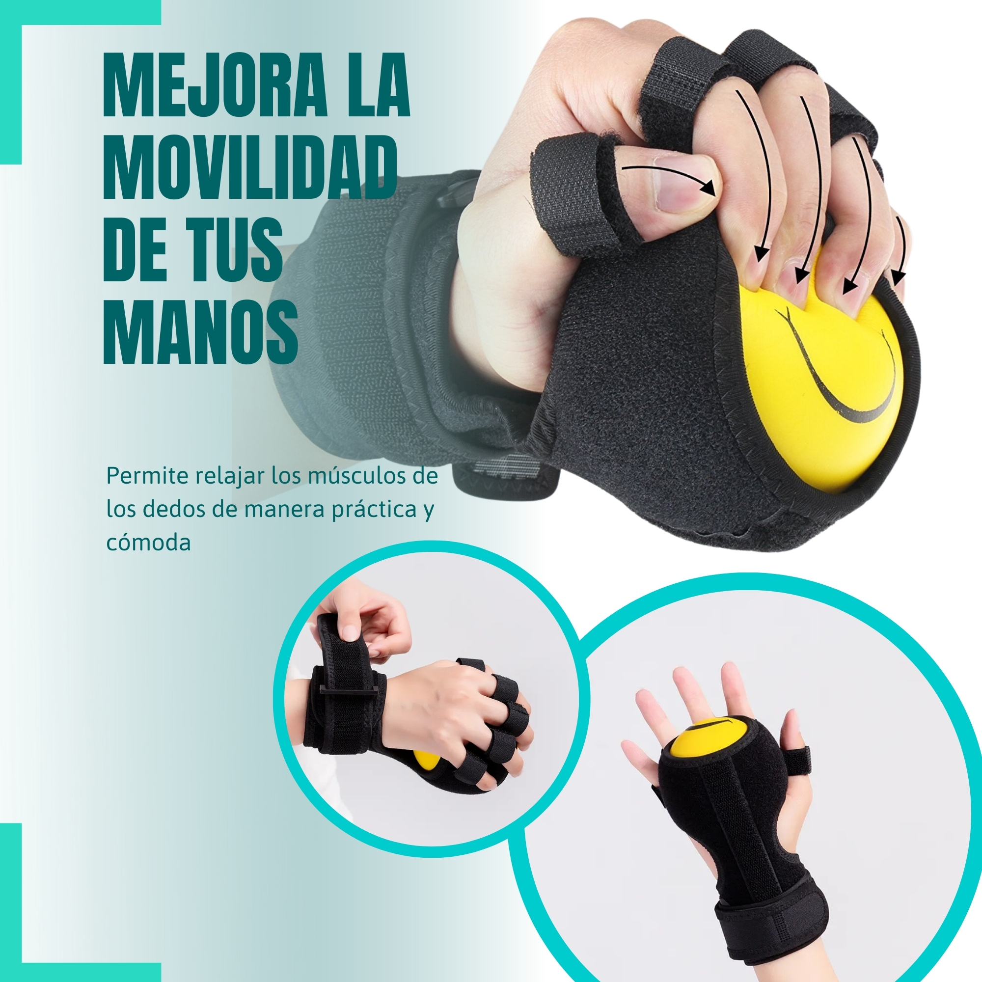 Foto 8 pulgar | Férula Para Dedo Y Mano Con Pelota Antiestrés Y Masajeador