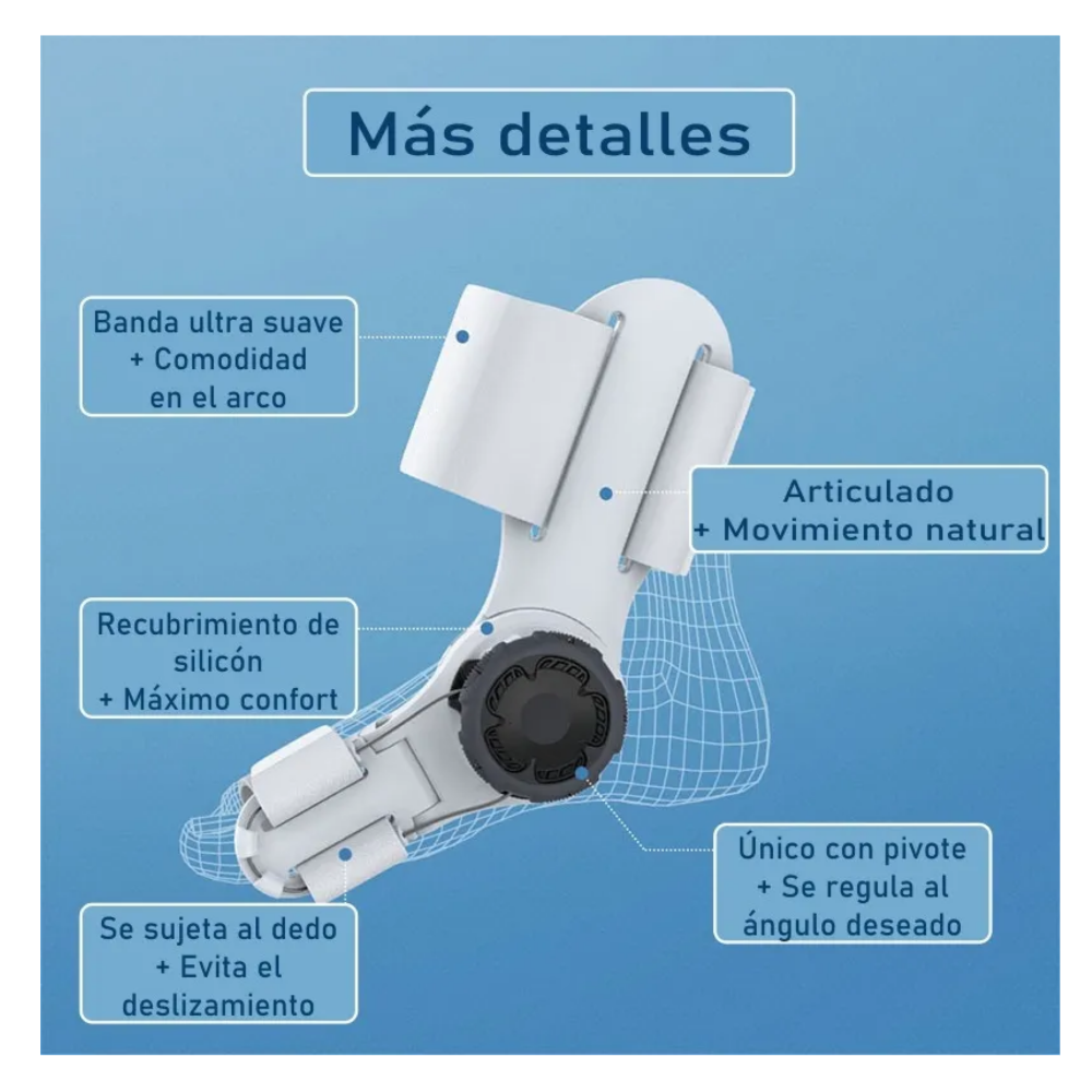 Foto 6 pulgar | Par Férulas Belug Corrector De Juanetes Único Con Pivote Ajustable Blanco