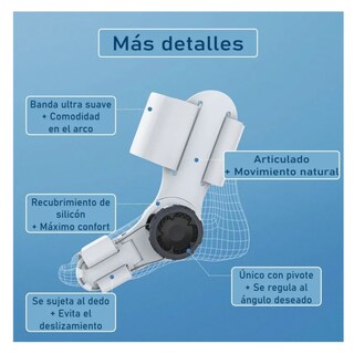 Foto 5 | Par Férulas Belug Corrector De Juanetes Único Con Pivote Ajustable Blanco