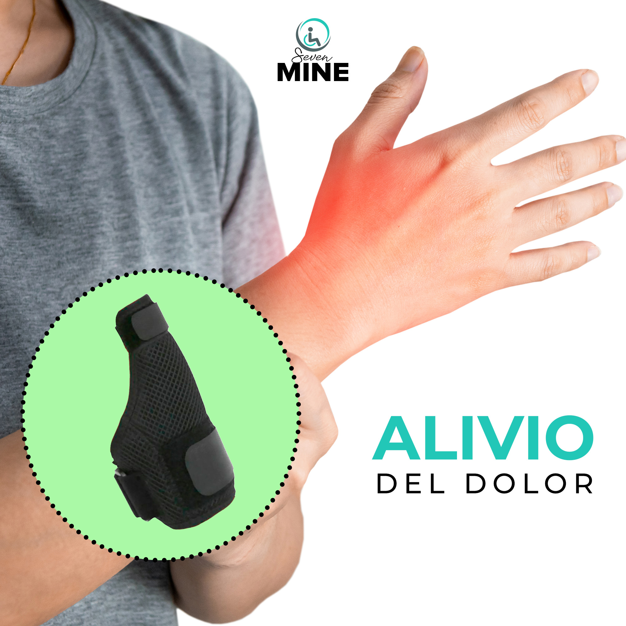 Foto 5 pulgar | Férula Para Pulgar Corta Con Varilla De Aluminio [talla Universal, Negro]