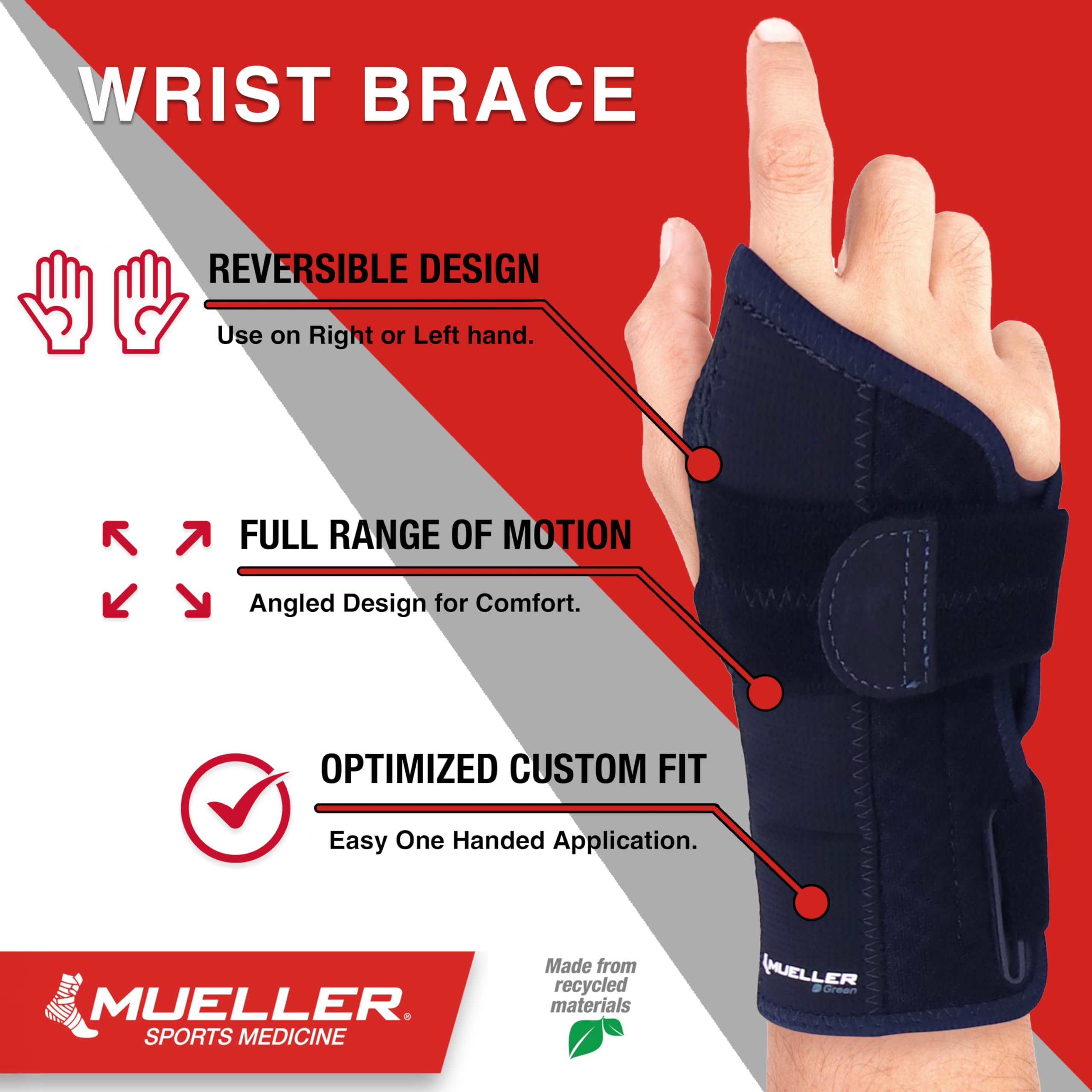 Foto 2 | Muñequera Mueller Sports Medicine Reversible  Verde Y Negro - Venta Internacional.