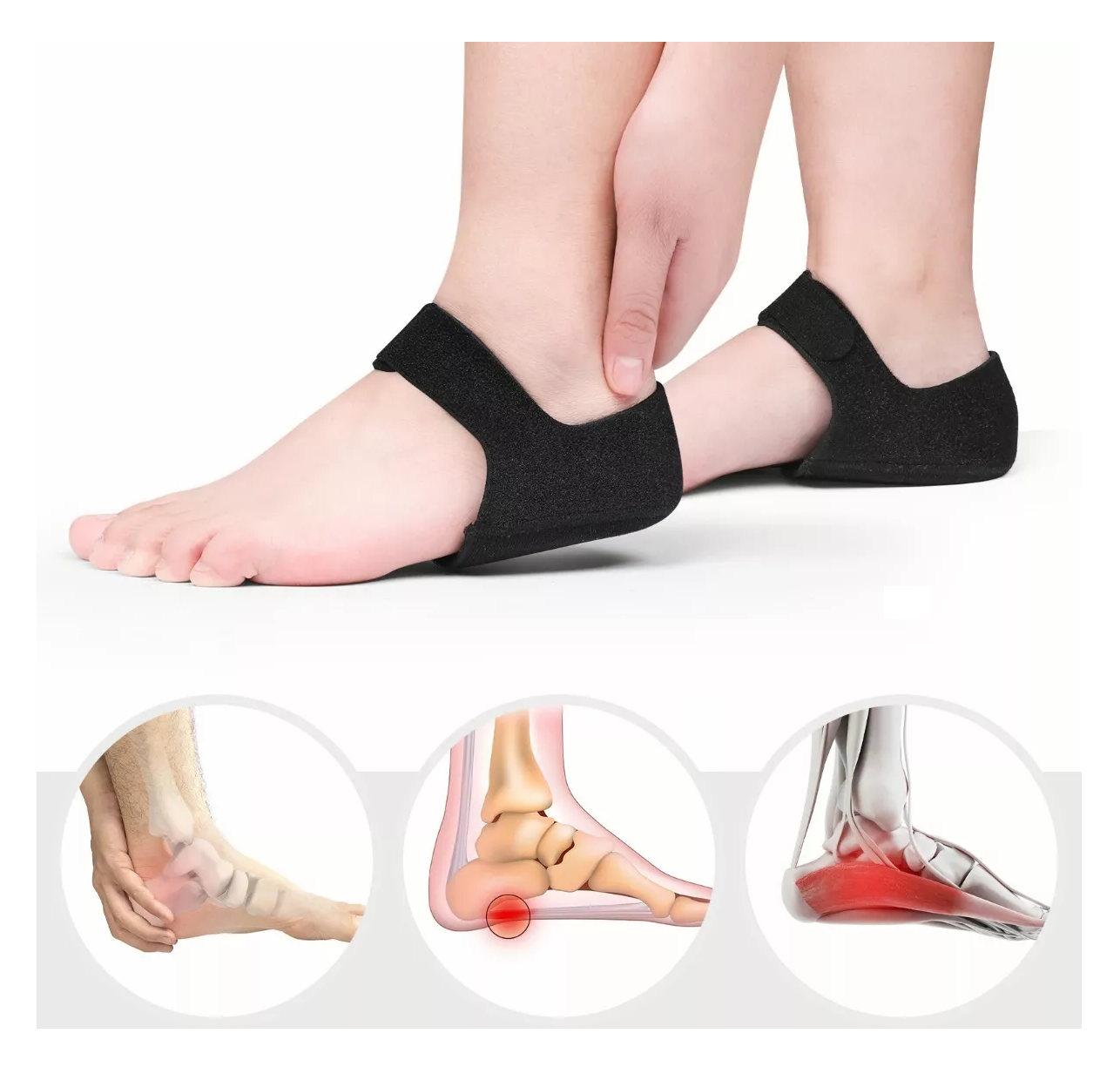 Foto 5 pulgar | Pefetis Protectores De Taloneras Para Alivio De Talón Dolor Negro