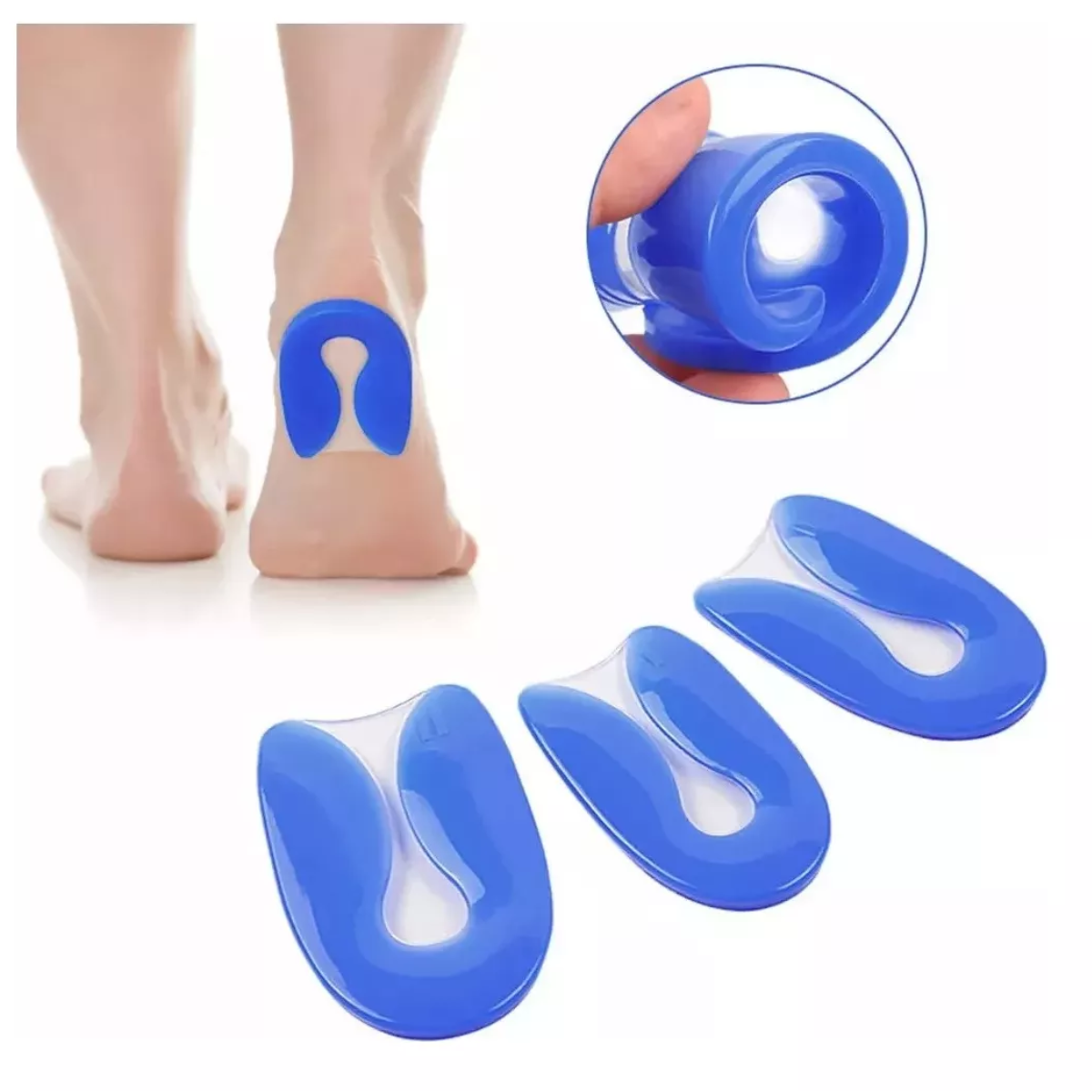 Foto 2 pulgar | 1 Par Talonera Forma U Plantillas Ortopédicas Gel Calcáneo