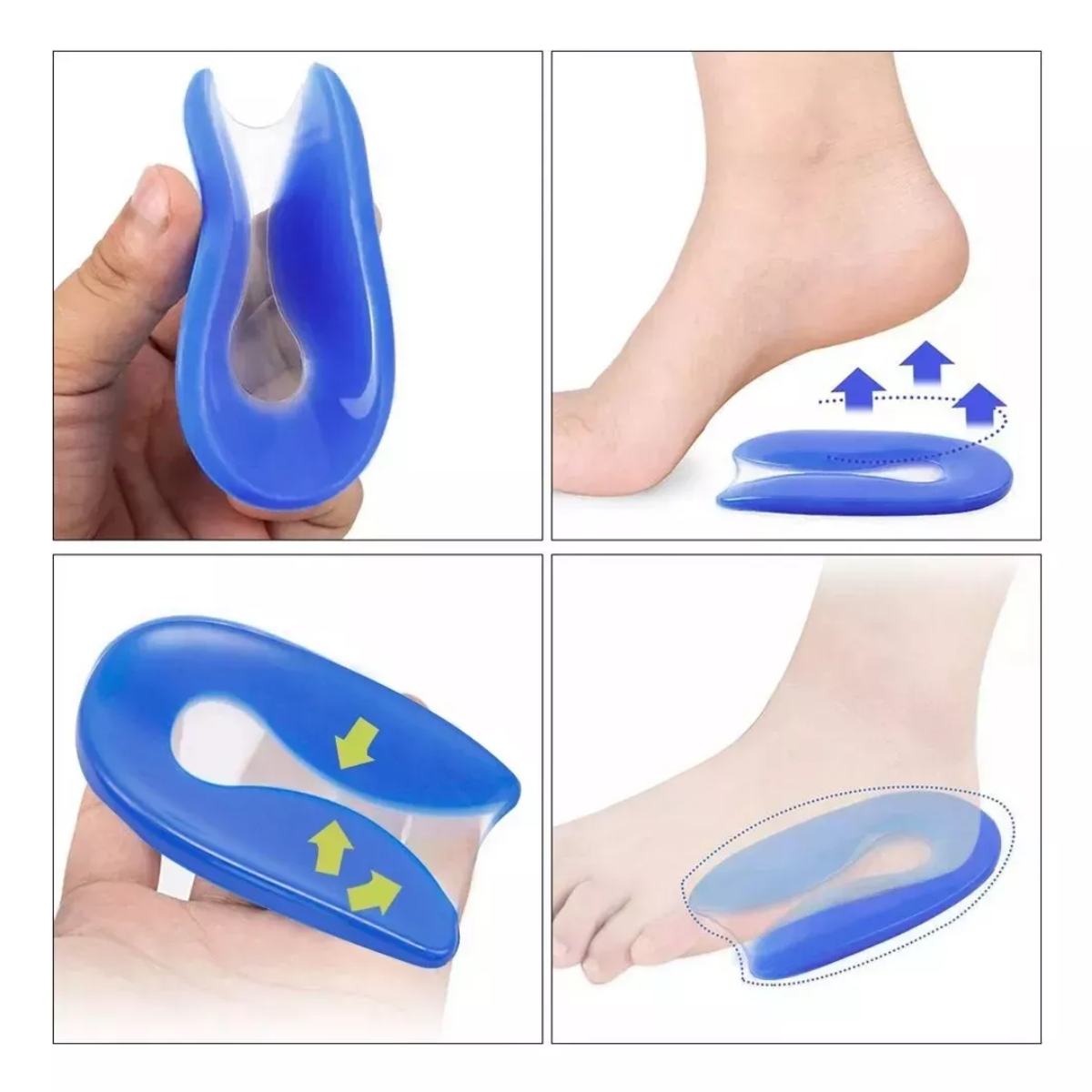 Foto 6 pulgar | 1 Par Talonera Forma U Plantillas Ortopédicas Gel Calcáneo